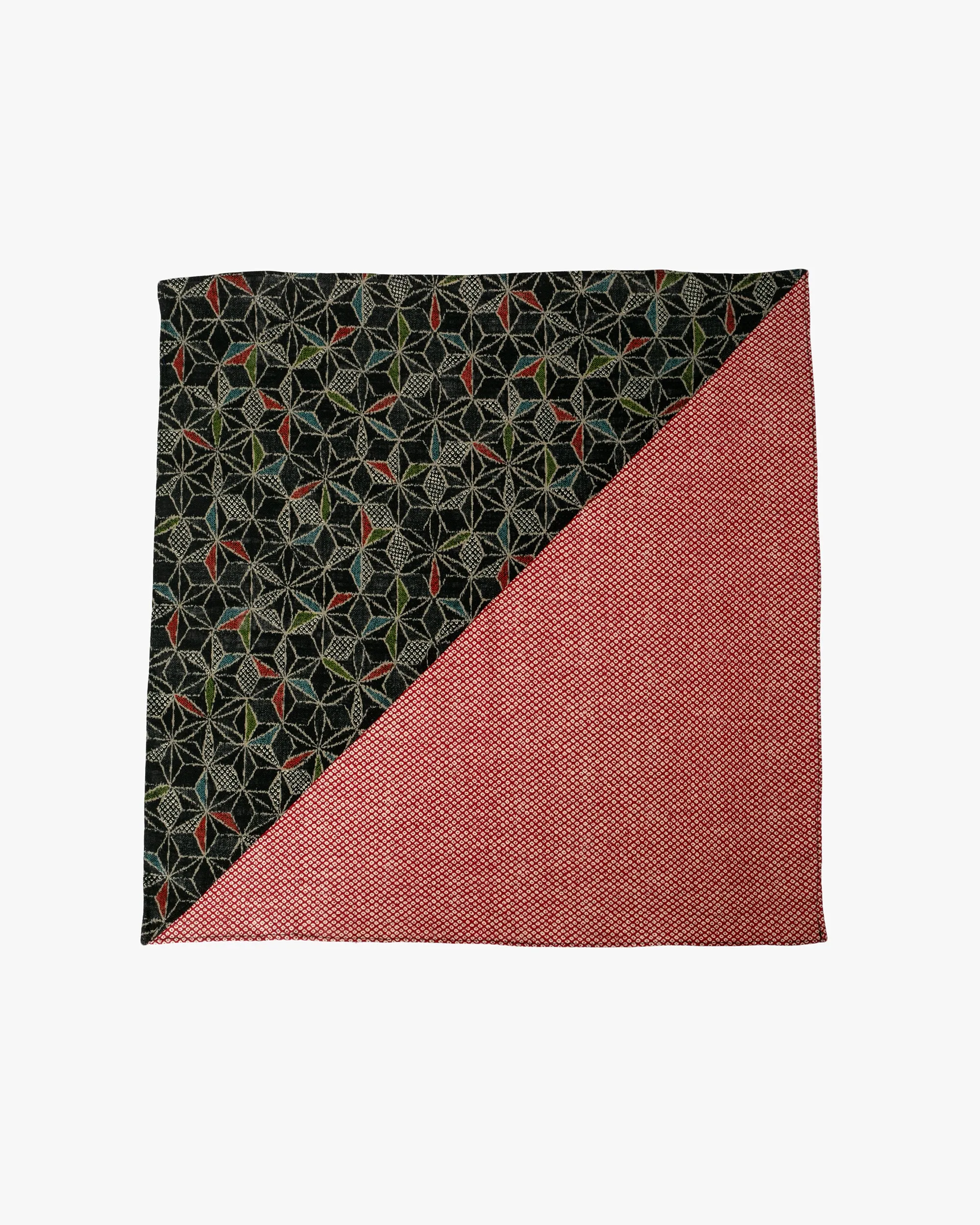 Kiriko Original Bandana, Split, Dark Multi Asanoha with Red Shibori sold by Kiriko product image thumbnail 3