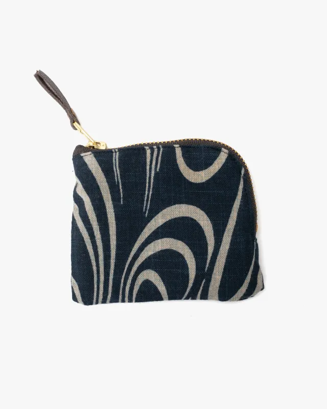 Kiriko Original Zipper Wallet, Indigo Kanzemizumon sold by Kiriko
