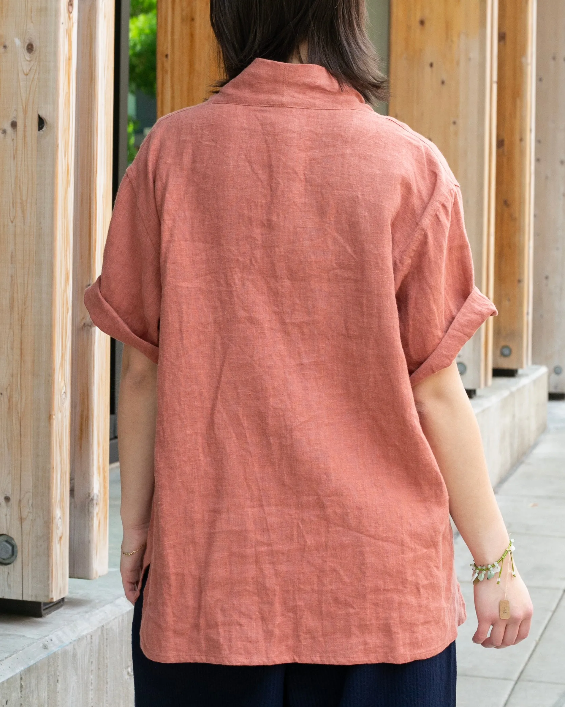 Kiriko Original French Linen Tunic, Burnt Orange sold by Kiriko product image thumbnail 3