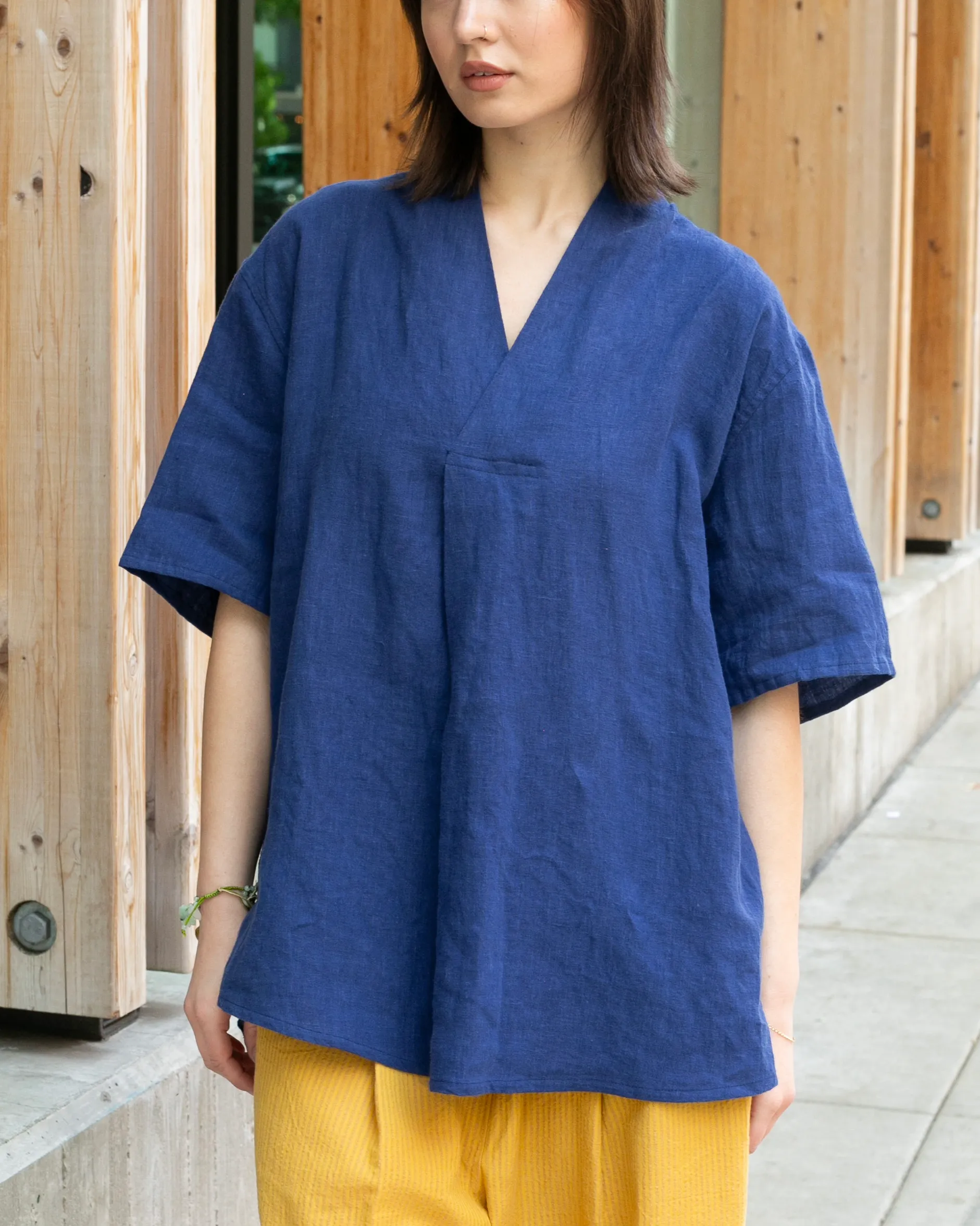 Kiriko Original French Linen Tunic, Indigo sold by Kiriko