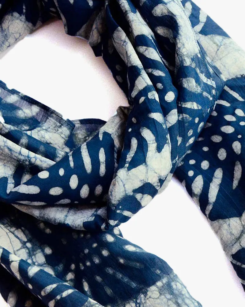 Ichcha, Large Block Print Scarf, Patta sold by Kiriko product image thumbnail 4