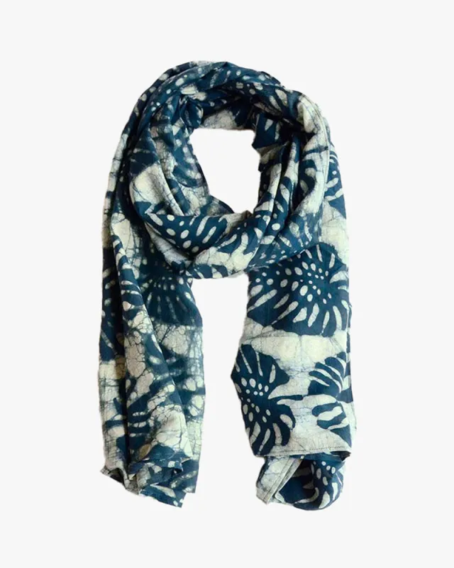 Ichcha, Large Block Print Scarf, Patta sold by Kiriko