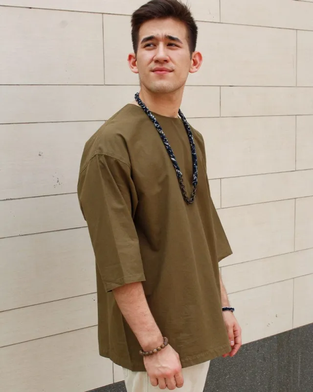 Prospective Flow Shirt, Muro, Olive sold by Kiriko