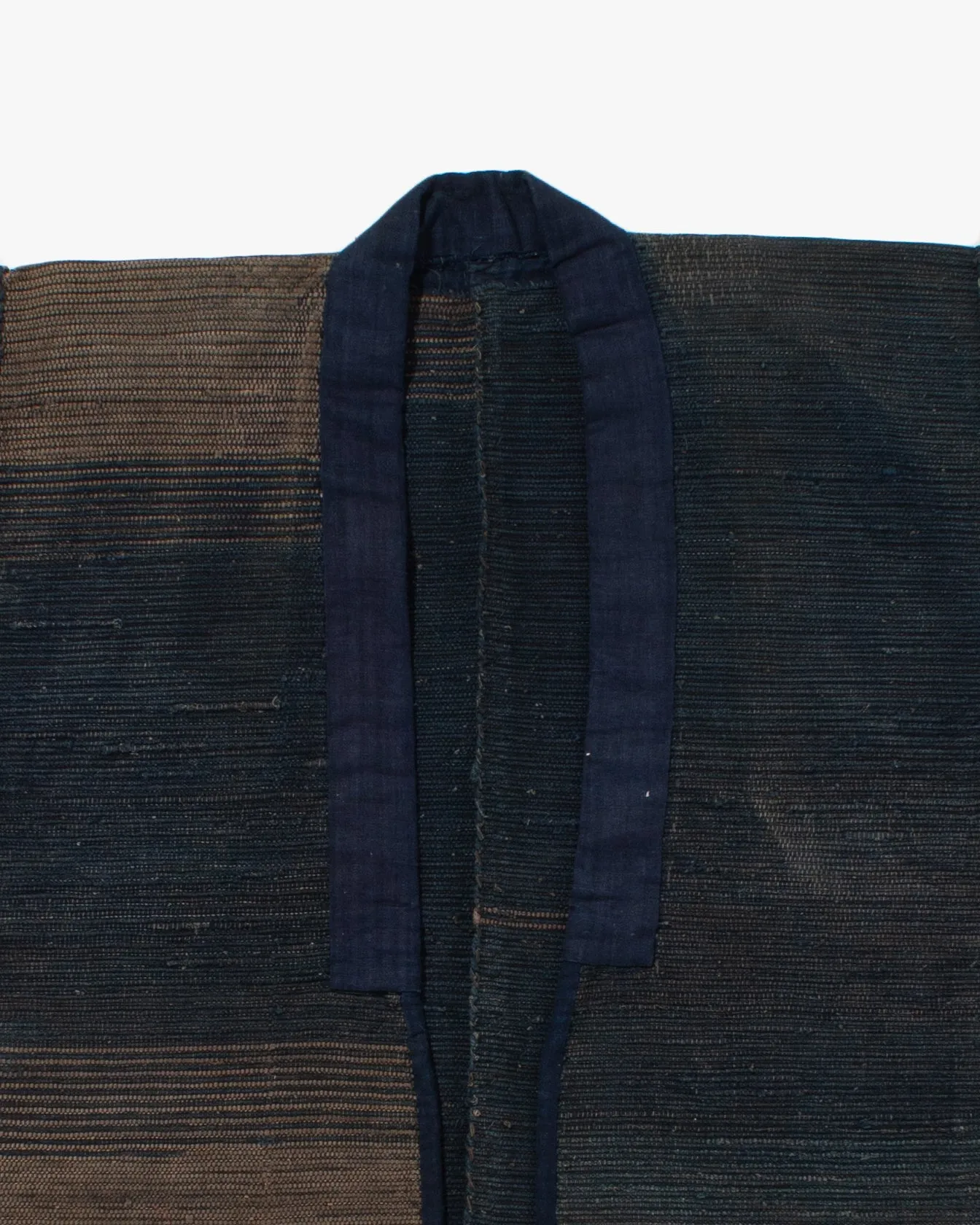Vintage Noragi Jacket, Blue and Beige, Fully Hand-stiched Sakiori sold by Kiriko product image thumbnail 3