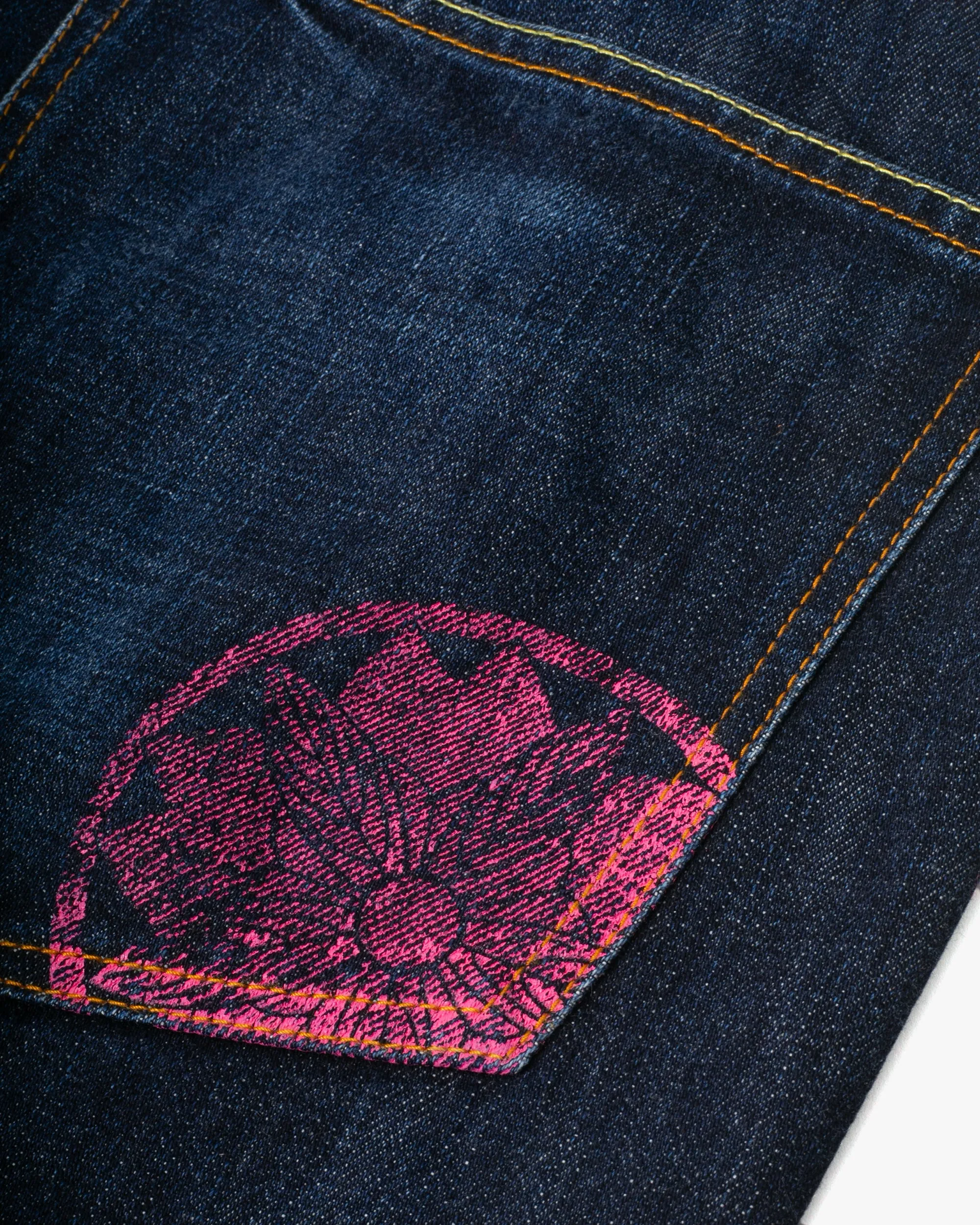 Japanese Repro Denim Jeans, Gemstone, Pink and White Painted Accents - 33 sold by Kiriko product image thumbnail 2