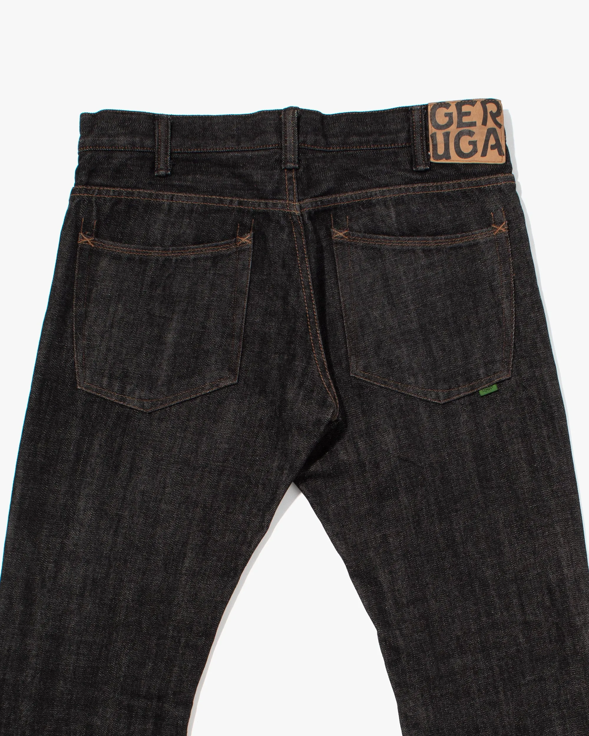 Japanese Repro Denim Jeans, Geruga, Washed Black with Brown Stitching - 33 sold by Kiriko product image thumbnail 2