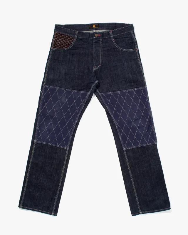 Japanese Repro Denim Jeans, Zen Denim, Sashiori Patchwork - 38" sold by Kiriko