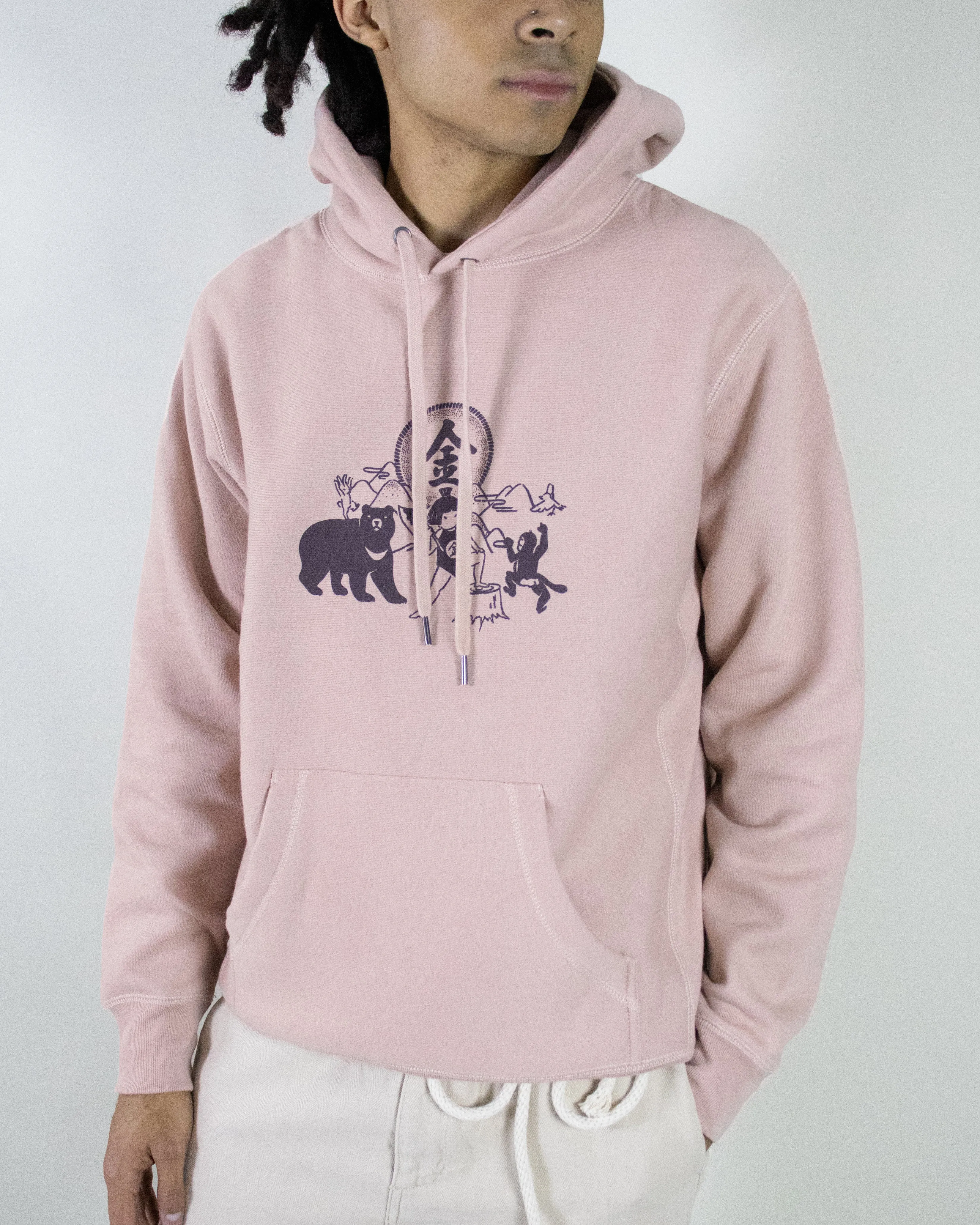 Kiriko Original Hoodie, 13oz Cotton, Printed Kintaro, Pink sold by Kiriko product image thumbnail 3