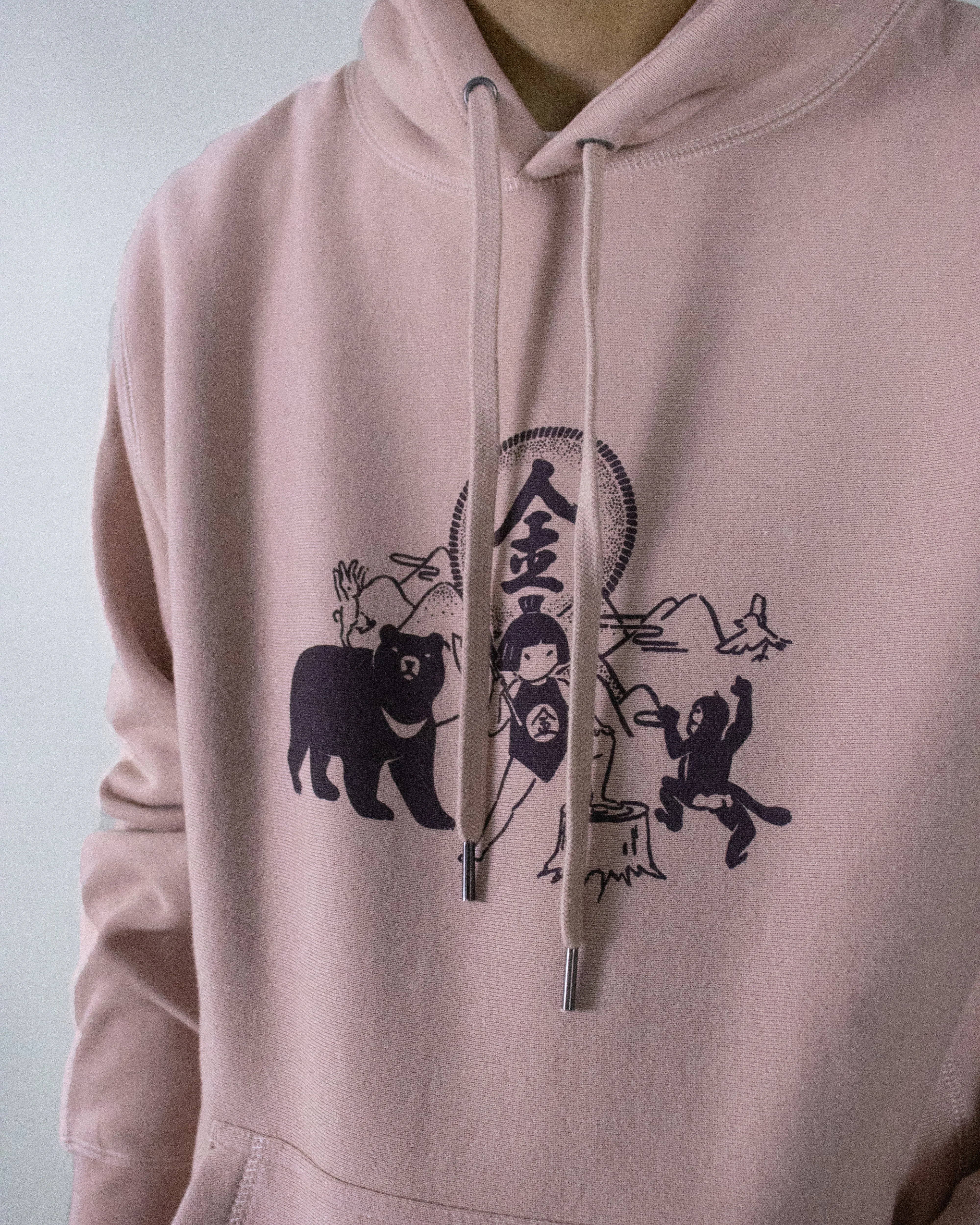 Kiriko Original Hoodie, 13oz Cotton, Printed Kintaro, Pink sold by Kiriko product image thumbnail 4