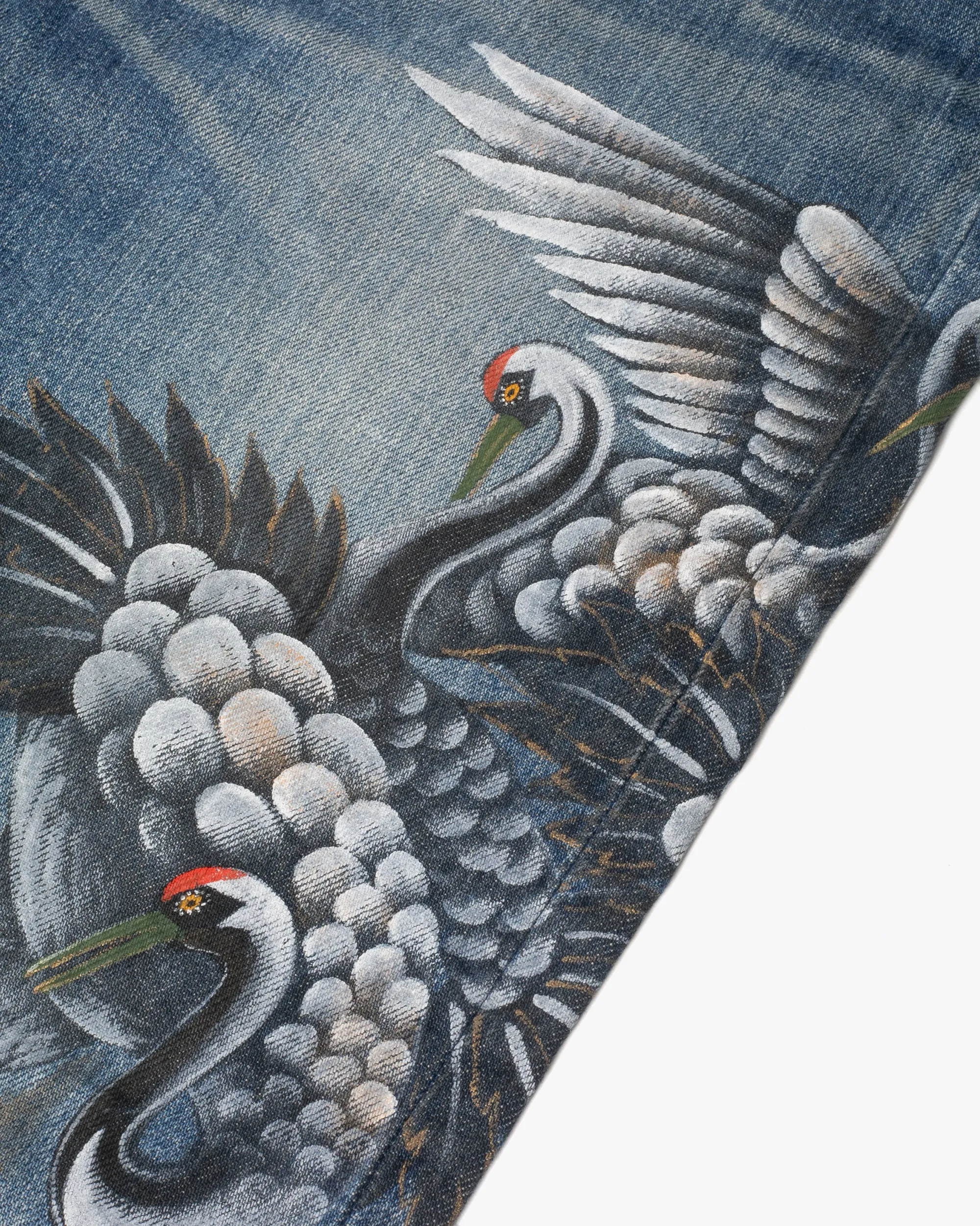 Japanese Repro Denim Jeans, Breakthrough, Painted Herons - 36" sold by Kiriko product image thumbnail 2