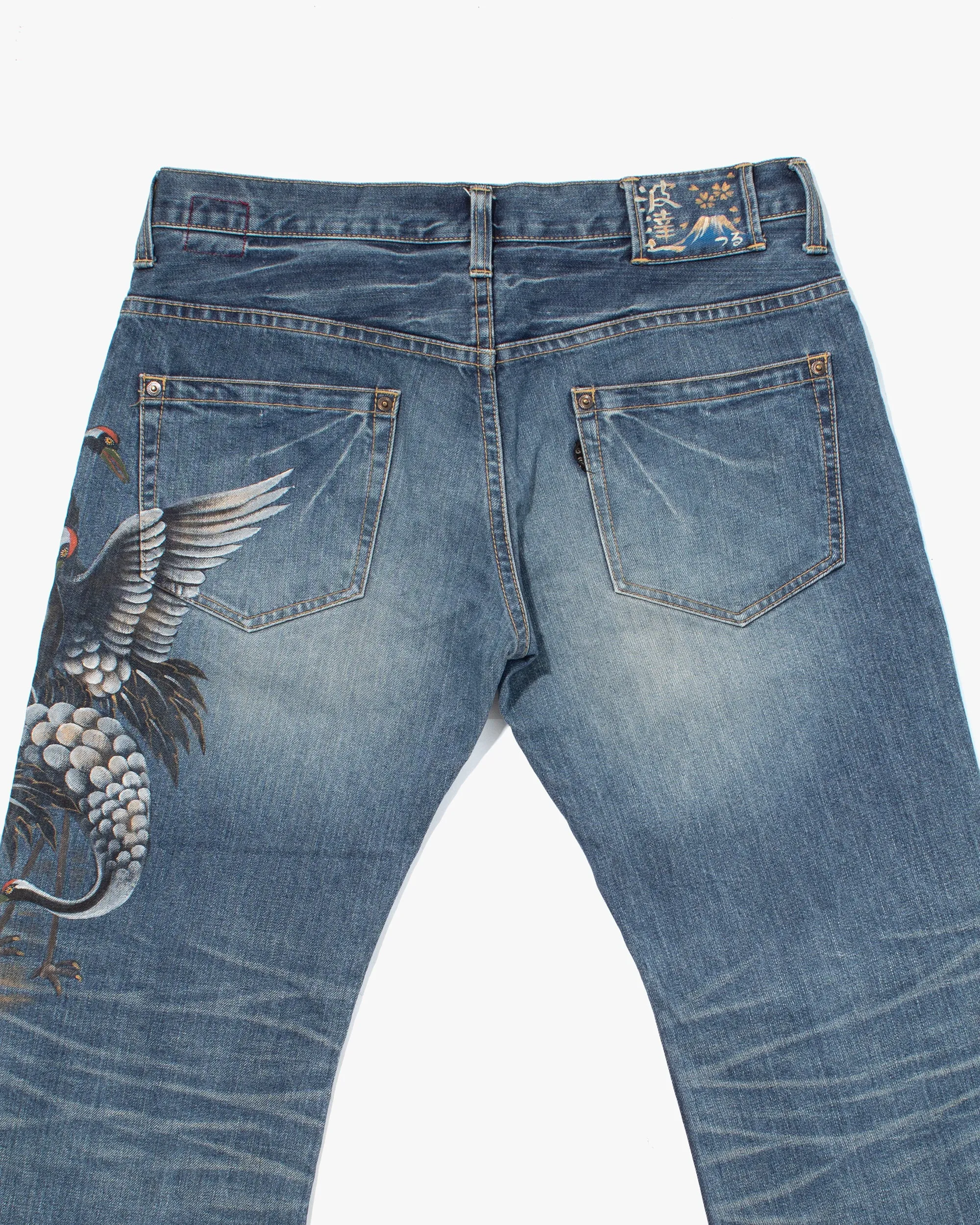 Japanese Repro Denim Jeans, Breakthrough, Painted Herons - 36" sold by Kiriko product image thumbnail 5