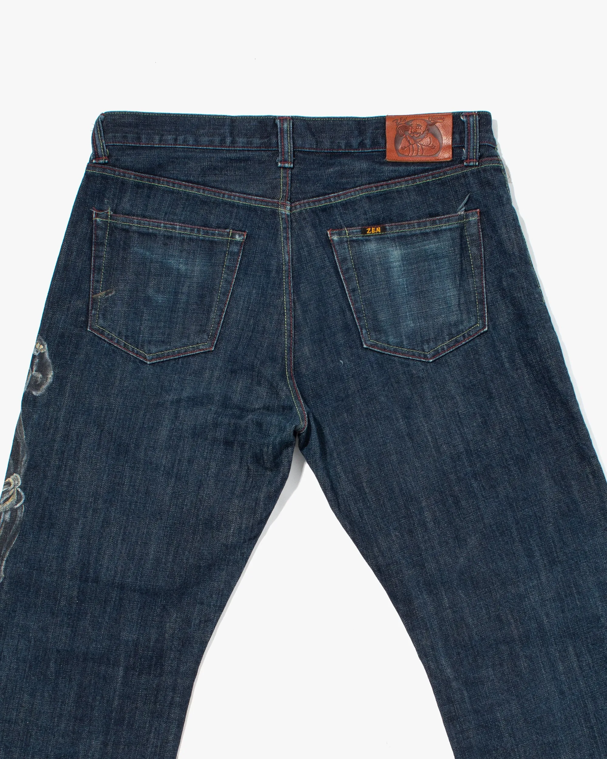 Japanese Repro Denim Jeans, Zen Denim, Painted Warriors - 36" sold by Kiriko product image thumbnail 5