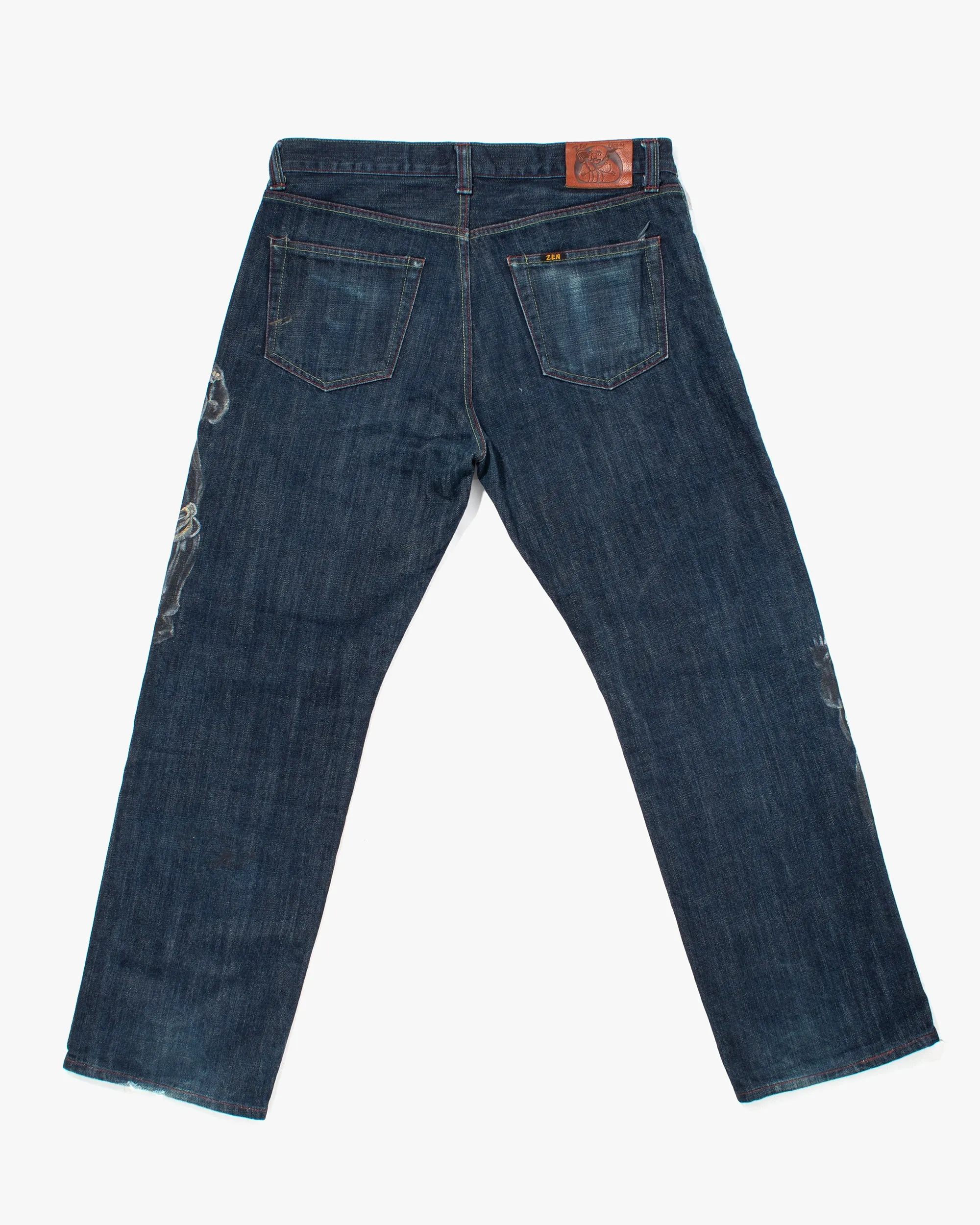 Japanese Repro Denim Jeans, Zen Denim, Painted Warriors - 36" sold by Kiriko product image thumbnail 4