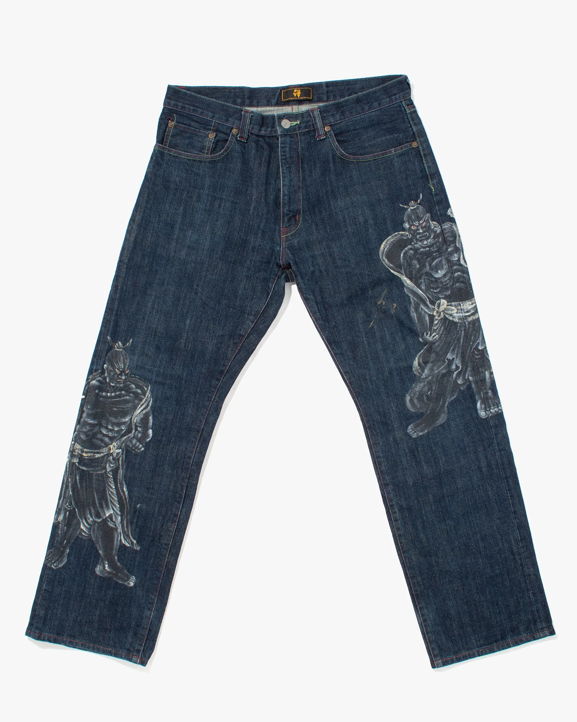 Japanese Repro Denim Jeans, Zen Denim, Painted Warriors - 36" sold by Kiriko