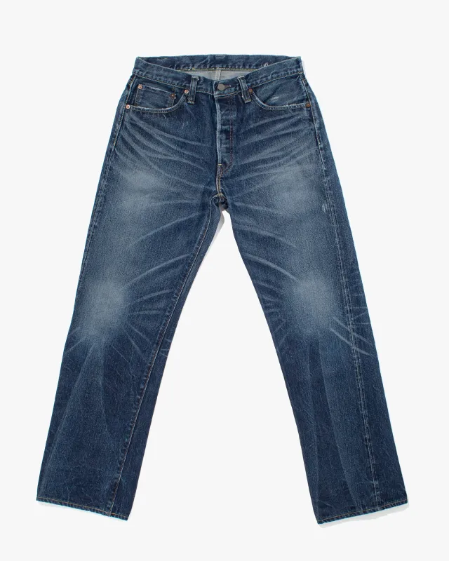 Japanese Repro Selvedge Denim Jeans, Sugar Cane & Co., Green Selvedge ID - 31" sold by Kiriko