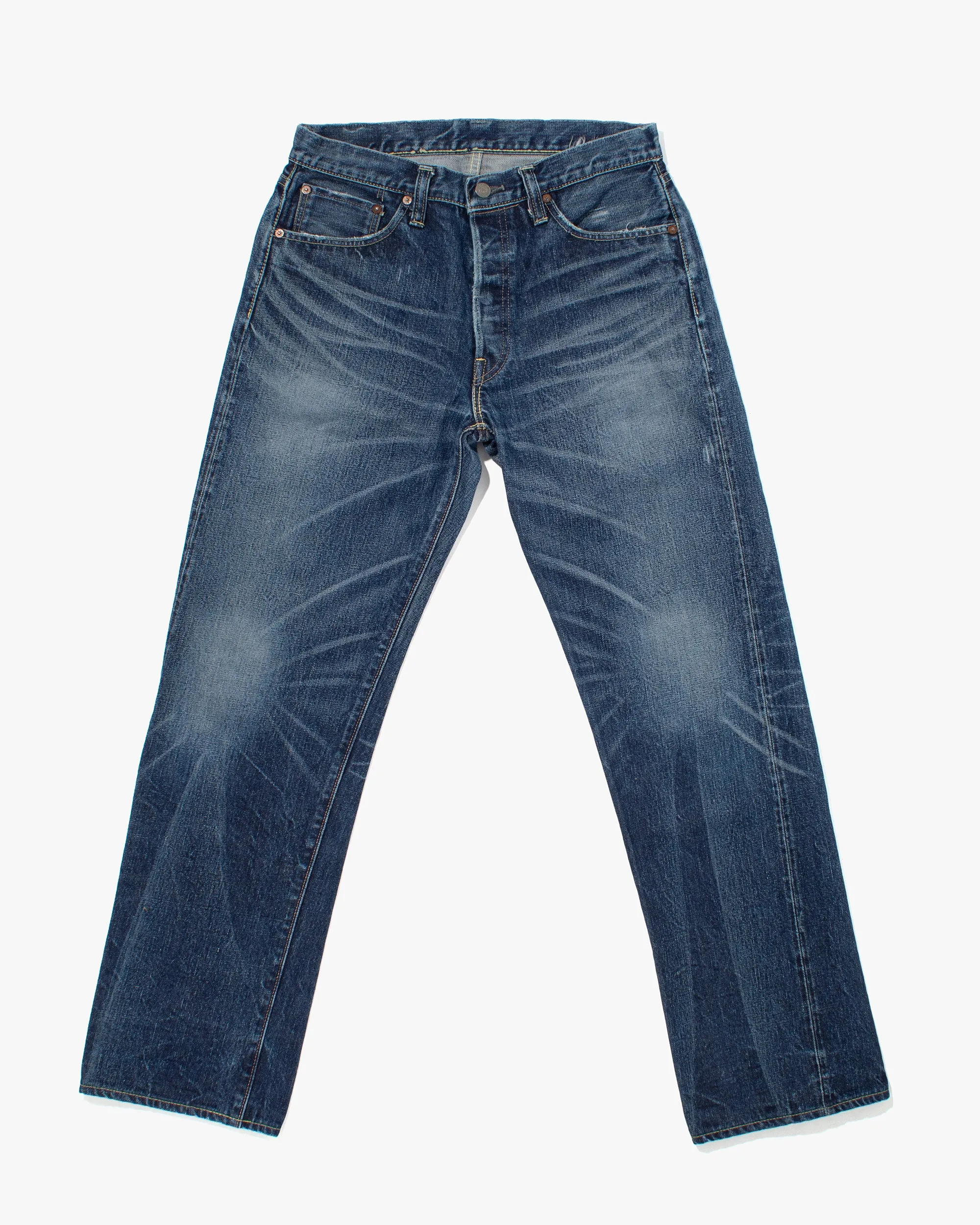 Japanese Repro Selvedge Denim Jeans, Sugar Cane & Co., Green Selvedge ID - 31" sold by Kiriko