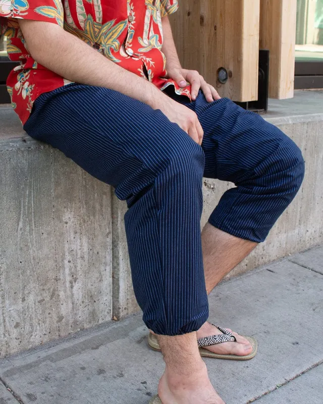 ToK Monpe Pants, Men's, Indigo with Blue Shima sold by Kiriko