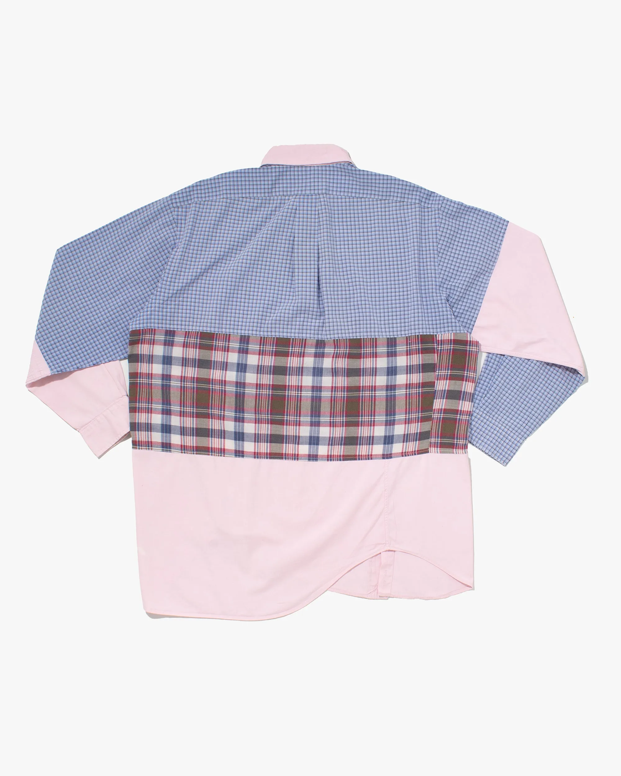 U.S. Vintage Button Up Long Sleeve Shirt, La Rocca, Blue Plaid with Shades of Pink - M sold by Kiriko product image thumbnail 4