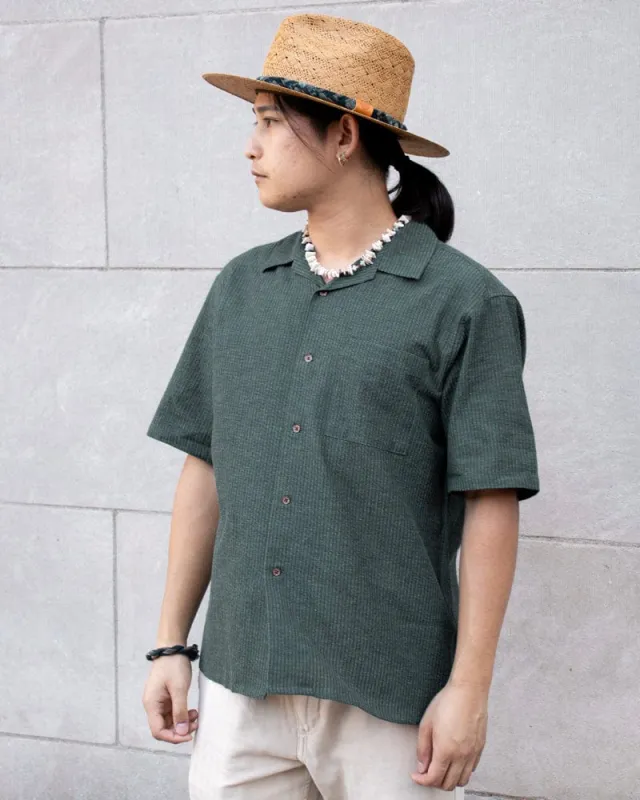 ToK Shirt, Short Sleeve Button-Up, Open Collar, Seagreen sold by Kiriko
