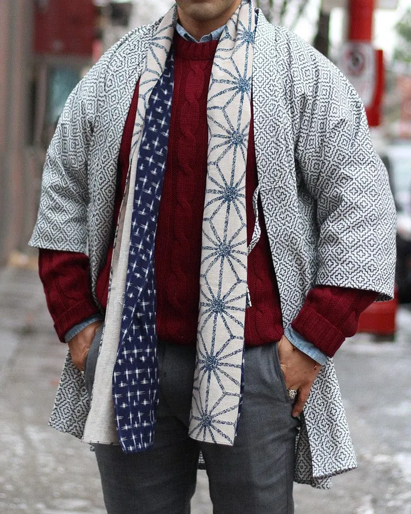 Modern Hitomezashi Dougi Jacket, White sold by Kiriko product image thumbnail 5