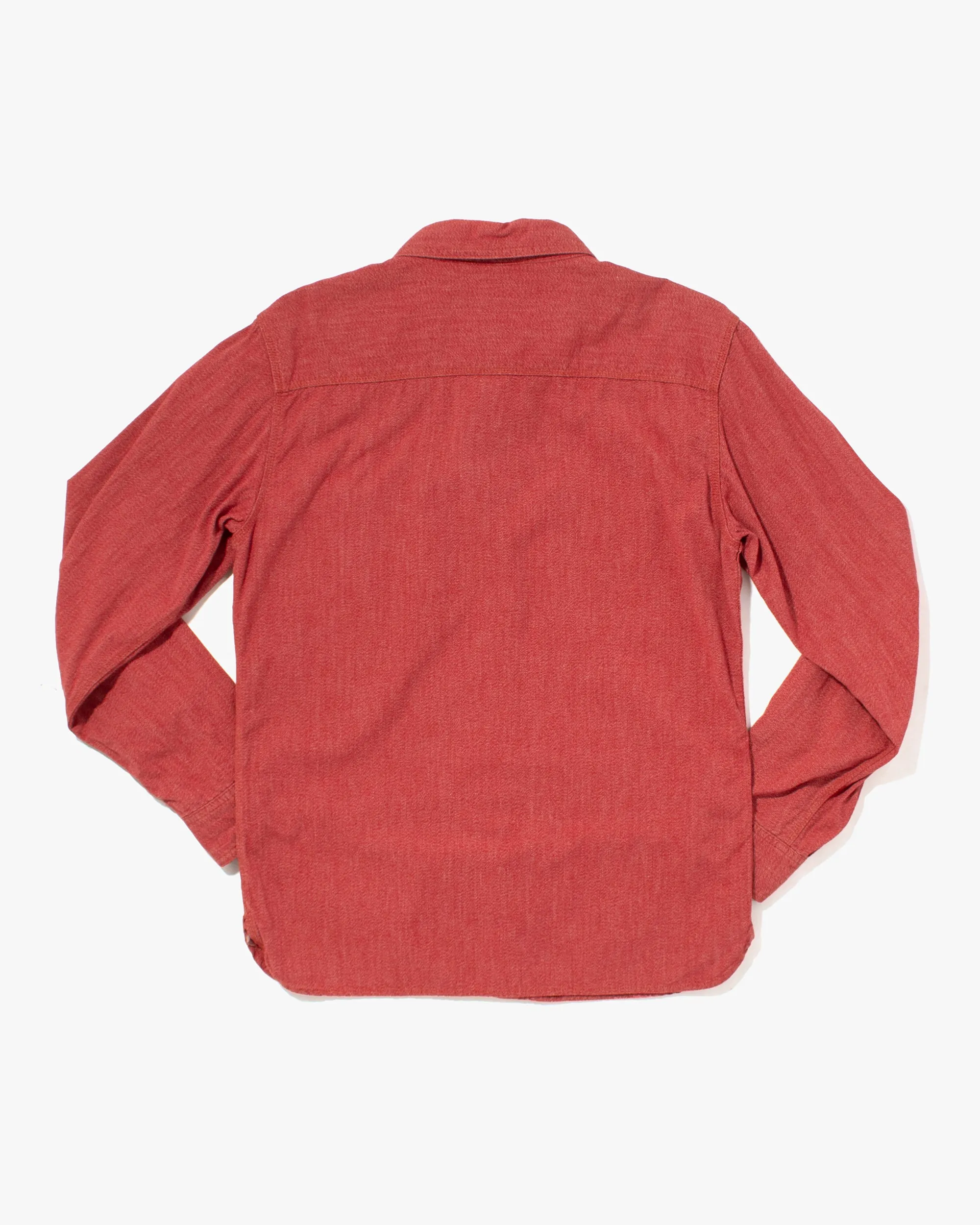 Japanese Repro Denim Button Up Shirt, Flat Head, Red - S sold by Kiriko product image thumbnail 4