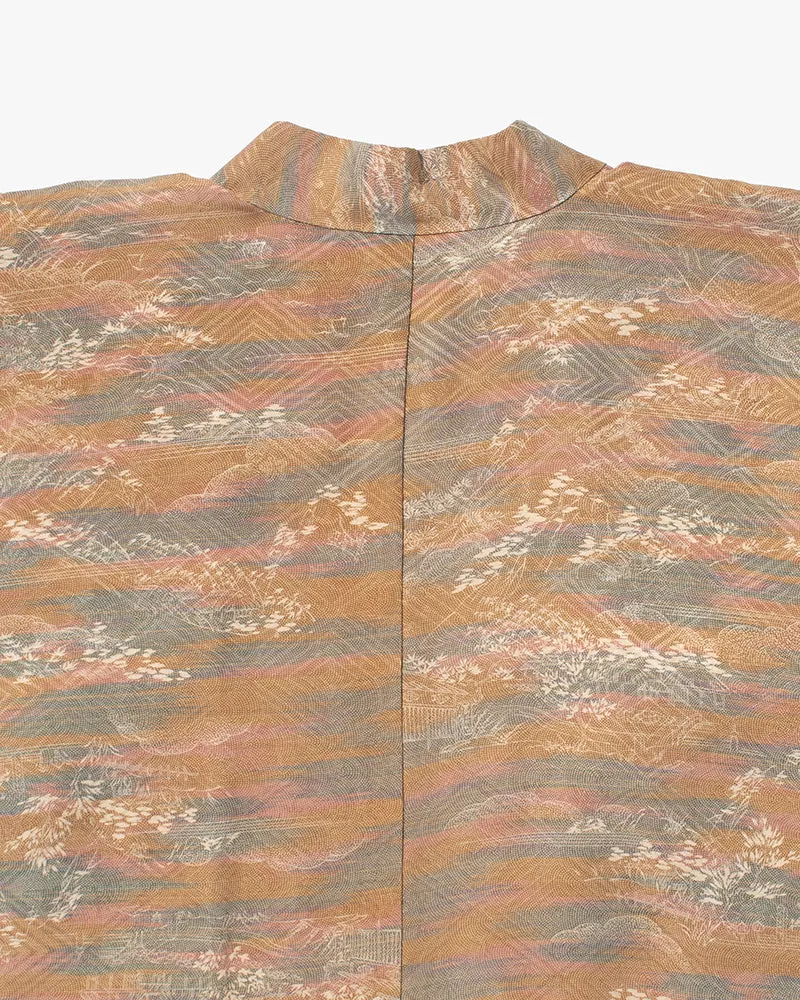 Kiriko Custom, Altered Kimono Jacket, Brown Tones with Cream Nature Details sold by Kiriko product image thumbnail 5