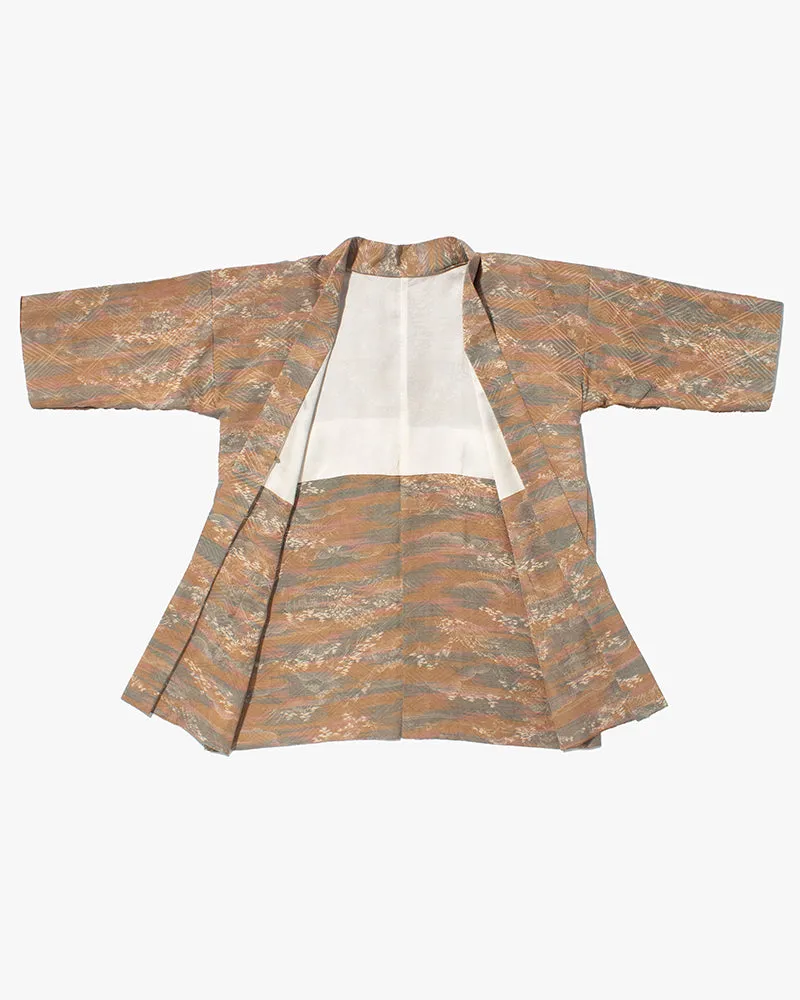 Kiriko Custom, Altered Kimono Jacket, Brown Tones with Cream Nature Details sold by Kiriko product image thumbnail 3