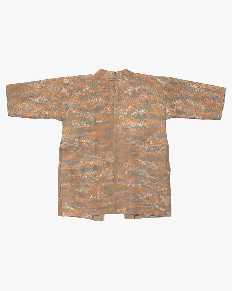Kiriko Custom, Altered Kimono Jacket, Brown Tones with Cream Nature Details sold by Kiriko product image thumbnail 4