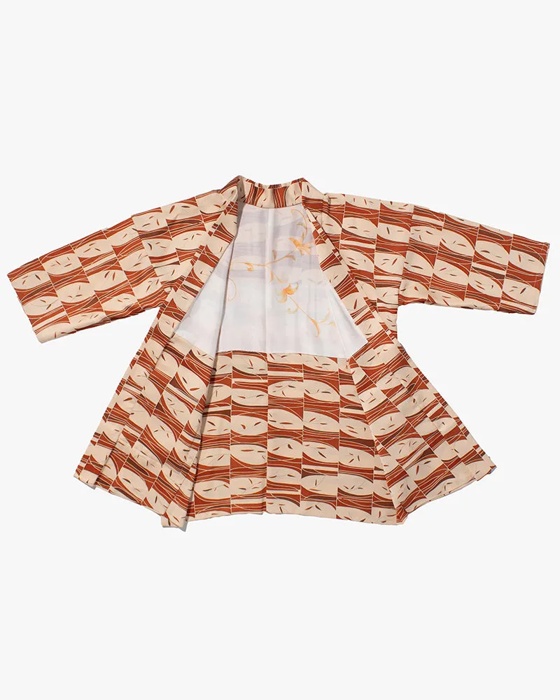 Kiriko Custom, Altered Haori Jacket, Orange Toned Leaves and Branches sold by Kiriko product image thumbnail 3