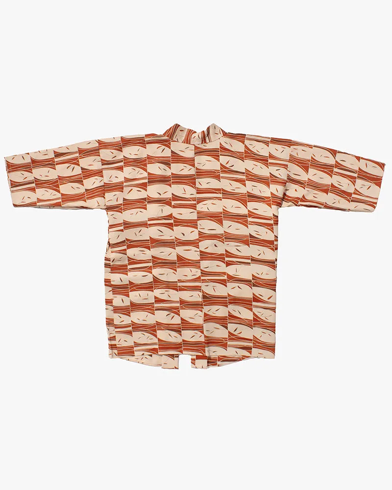 Kiriko Custom, Altered Haori Jacket, Orange Toned Leaves and Branches sold by Kiriko product image thumbnail 4
