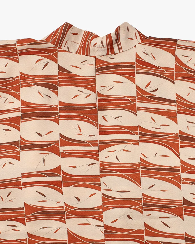 Kiriko Custom, Altered Haori Jacket, Orange Toned Leaves and Branches sold by Kiriko product image thumbnail 5