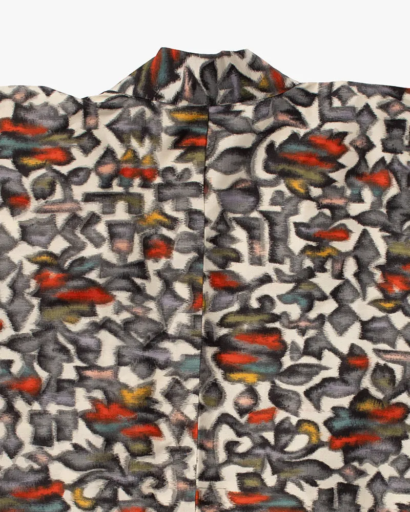 Kiriko Custom, Altered Haori Jacket, Cream with Multicolor Foliage sold by Kiriko product image thumbnail 5