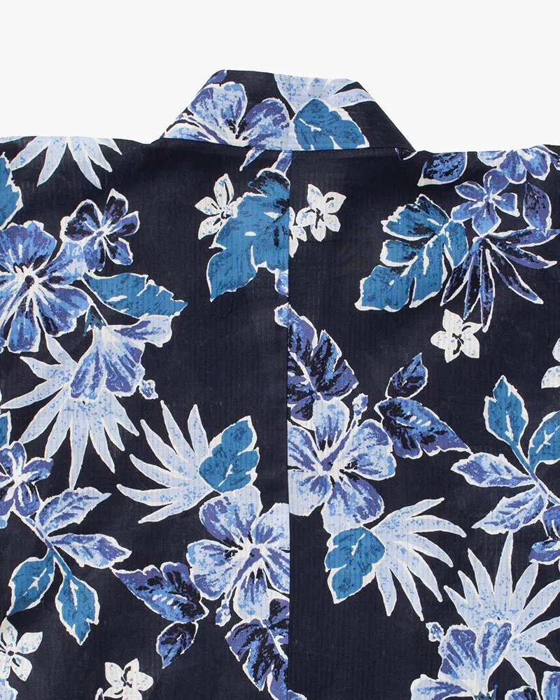 Kiriko Custom, Altered Yukata Jacket, Shades of Indigo with Flowers sold by Kiriko product image thumbnail 5