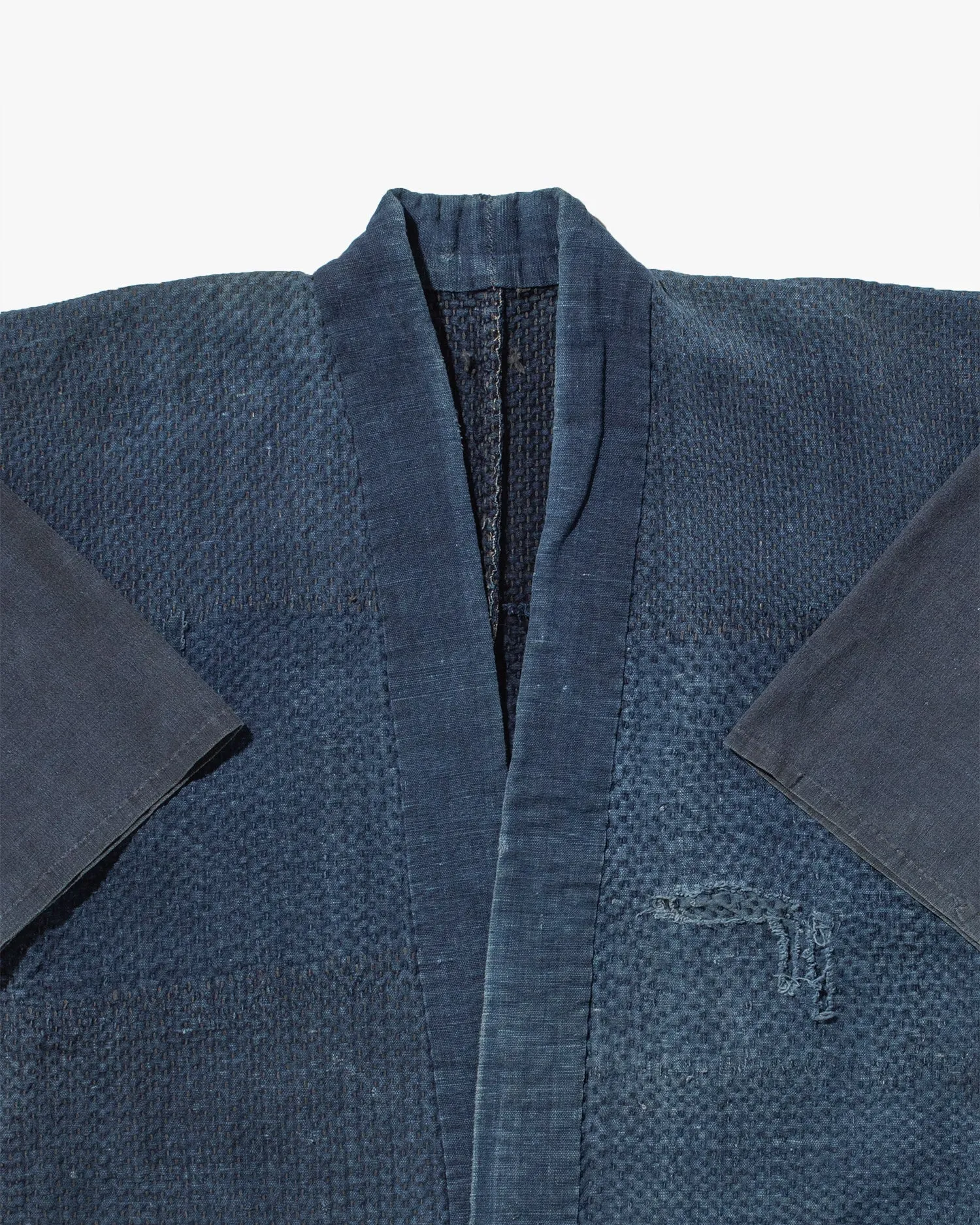 Vintage Noragi Jacket, Partially Sashiko Stitched Indigo sold by Kiriko product image thumbnail 2