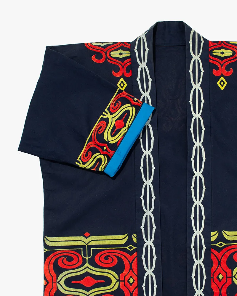Vintage Ainu Jacket, Navy with Faded Red and Gold sold by Kiriko product image thumbnail 3