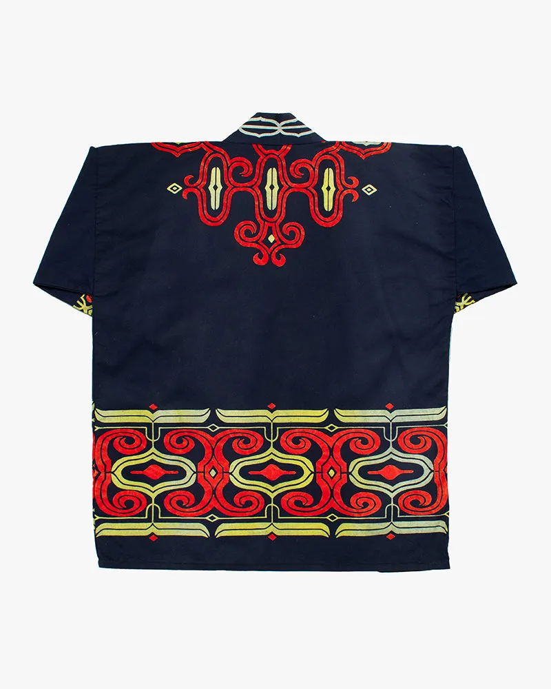 Vintage Ainu Jacket, Navy with Faded Red and Gold sold by Kiriko product image thumbnail 4