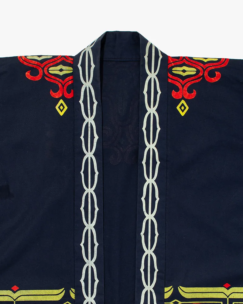 Vintage Ainu Jacket, Navy with Faded Red and Gold sold by Kiriko product image thumbnail 2