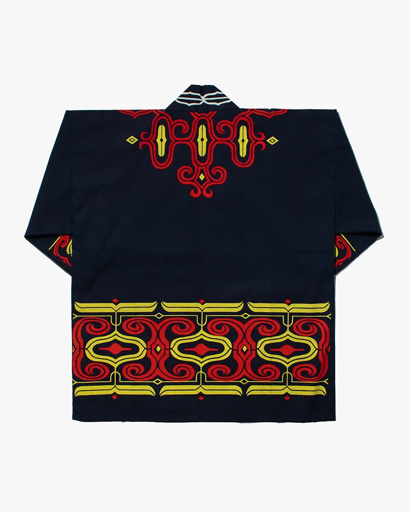 Vintage Ainu Jacket, Navy with Red and Yellow sold by Kiriko product image thumbnail 3