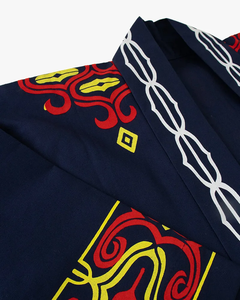 Vintage Ainu Jacket, Navy with Red and Yellow sold by Kiriko product image thumbnail 5