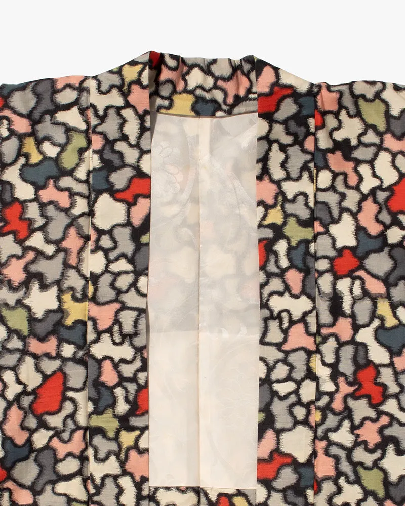 Kiriko Custom, Altered Haori Jacket, Cream with Multicolor Organic Pattern sold by Kiriko product image thumbnail 2