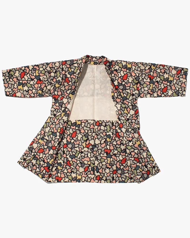 Kiriko Custom, Altered Haori Jacket, Cream with Multicolor Organic Pattern sold by Kiriko product image thumbnail 3
