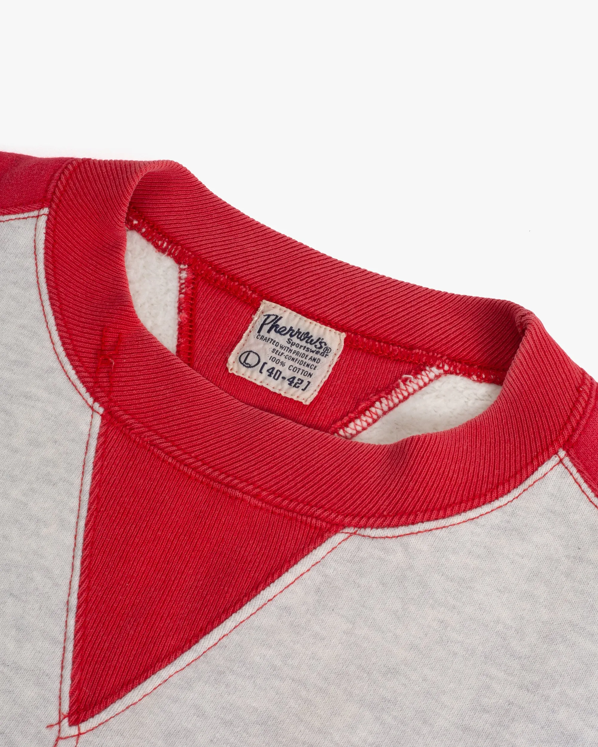 Japanese Repro Crewneck Shirt, Pherrow's, Red and Gray Varsity Cut - L sold by Kiriko product image thumbnail 5