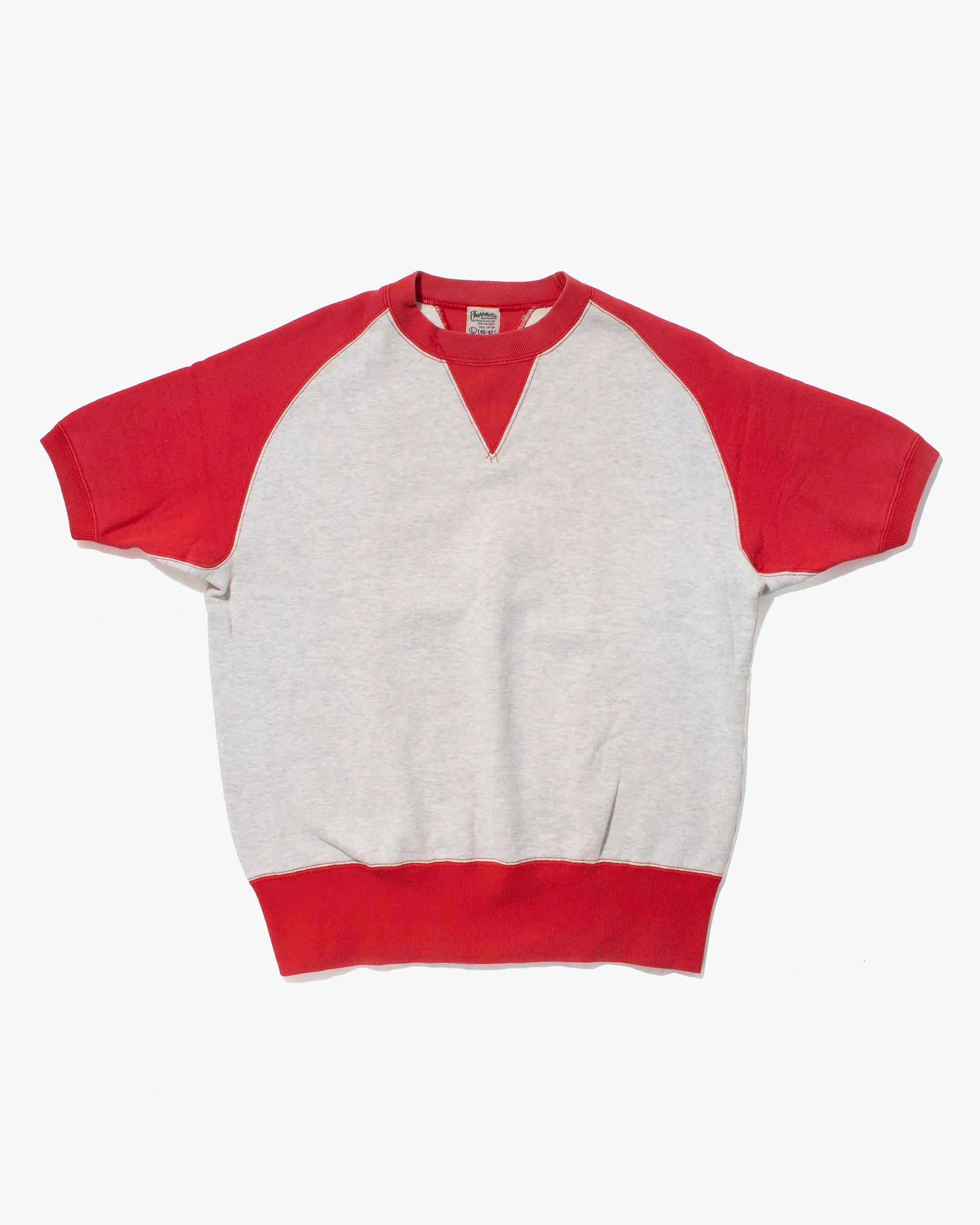 Japanese Repro Crewneck Shirt, Pherrow's, Red and Gray Varsity Cut - L sold by Kiriko