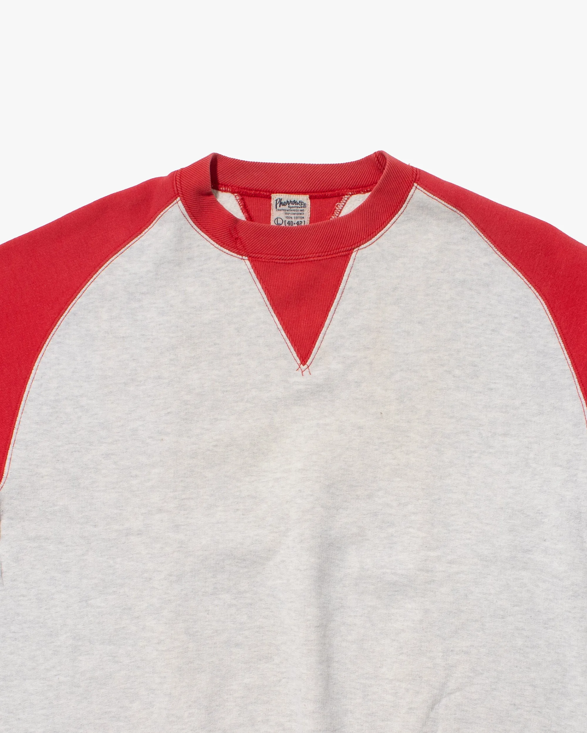 Japanese Repro Crewneck Shirt, Pherrow's, Red and Gray Varsity Cut - L sold by Kiriko product image thumbnail 2
