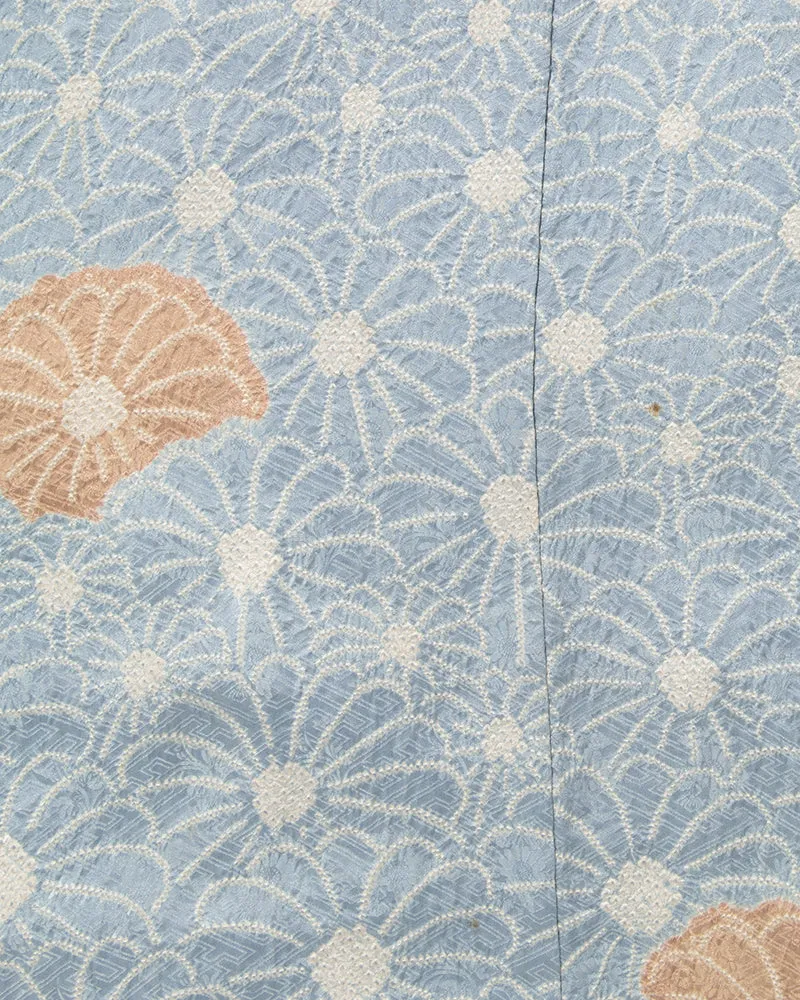 Kiriko Custom, Altered Kimono Jacket, Full Shibori, Sky Blue with White Flowers sold by Kiriko product image thumbnail 5