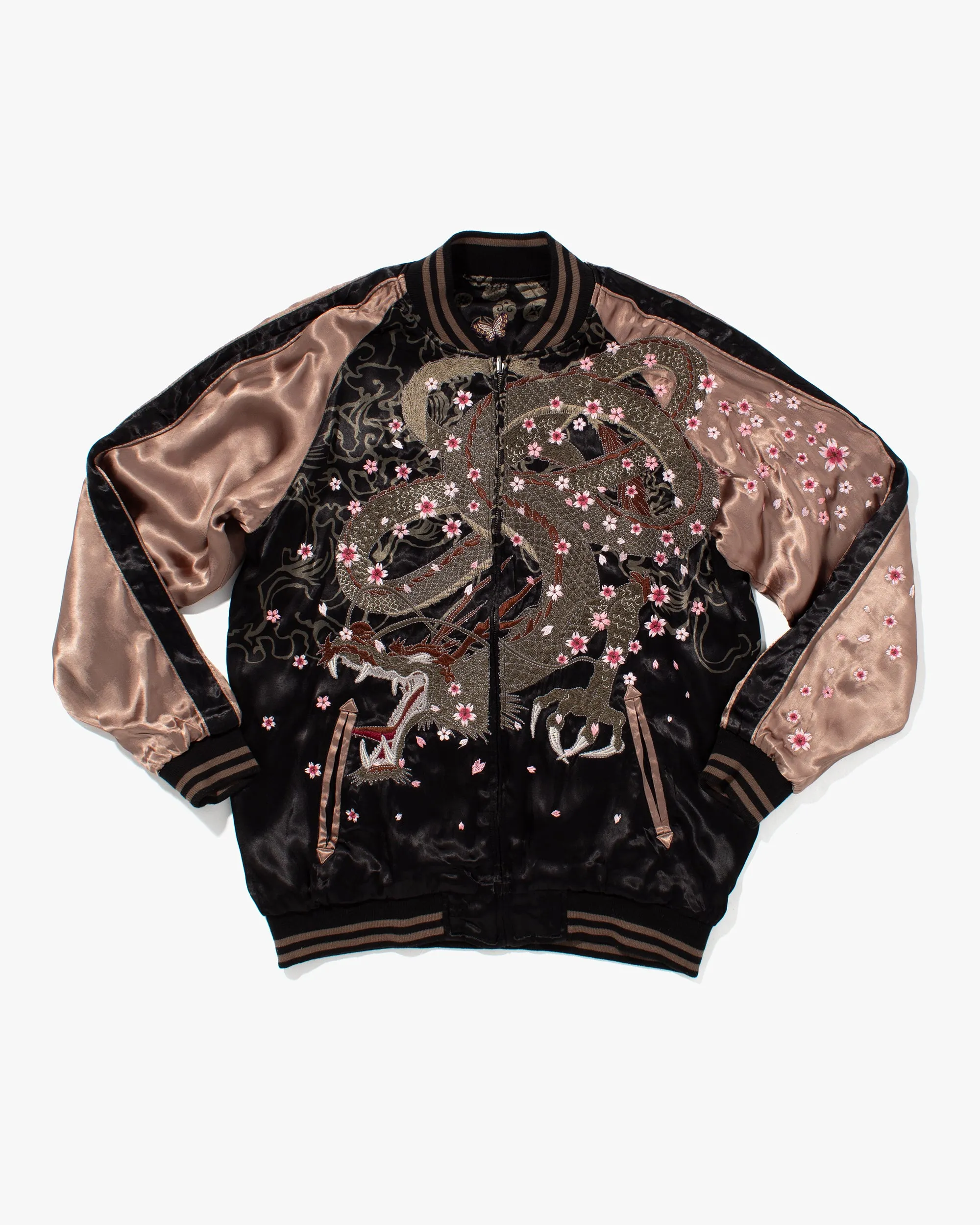 Japanese Repro Souvenir Jacket, Reversible, Embroidered Animals and Multi Crest Pattern - XL sold by Kiriko product image thumbnail 2