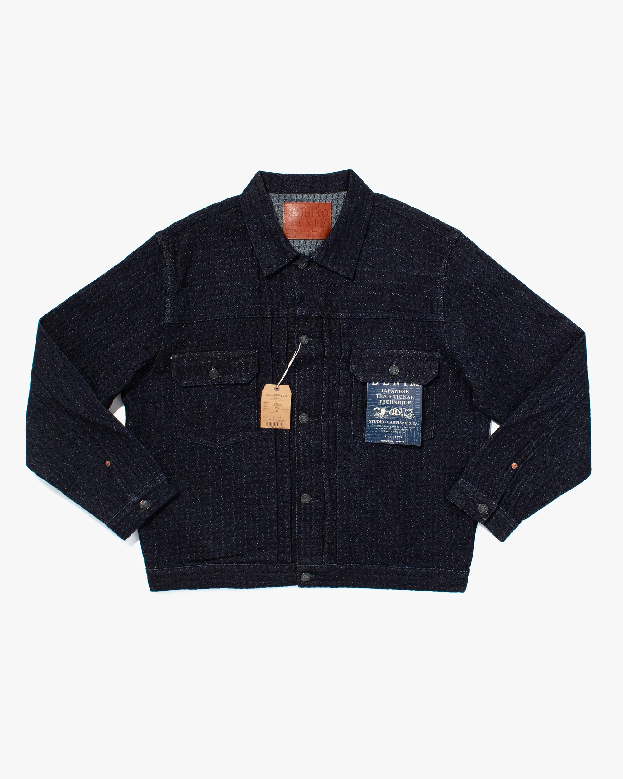 Deadstock Japanese Repro Type II Denim Jacket, Studio D'Artisan, Fully Sashiko Stitched - L sold by Kiriko