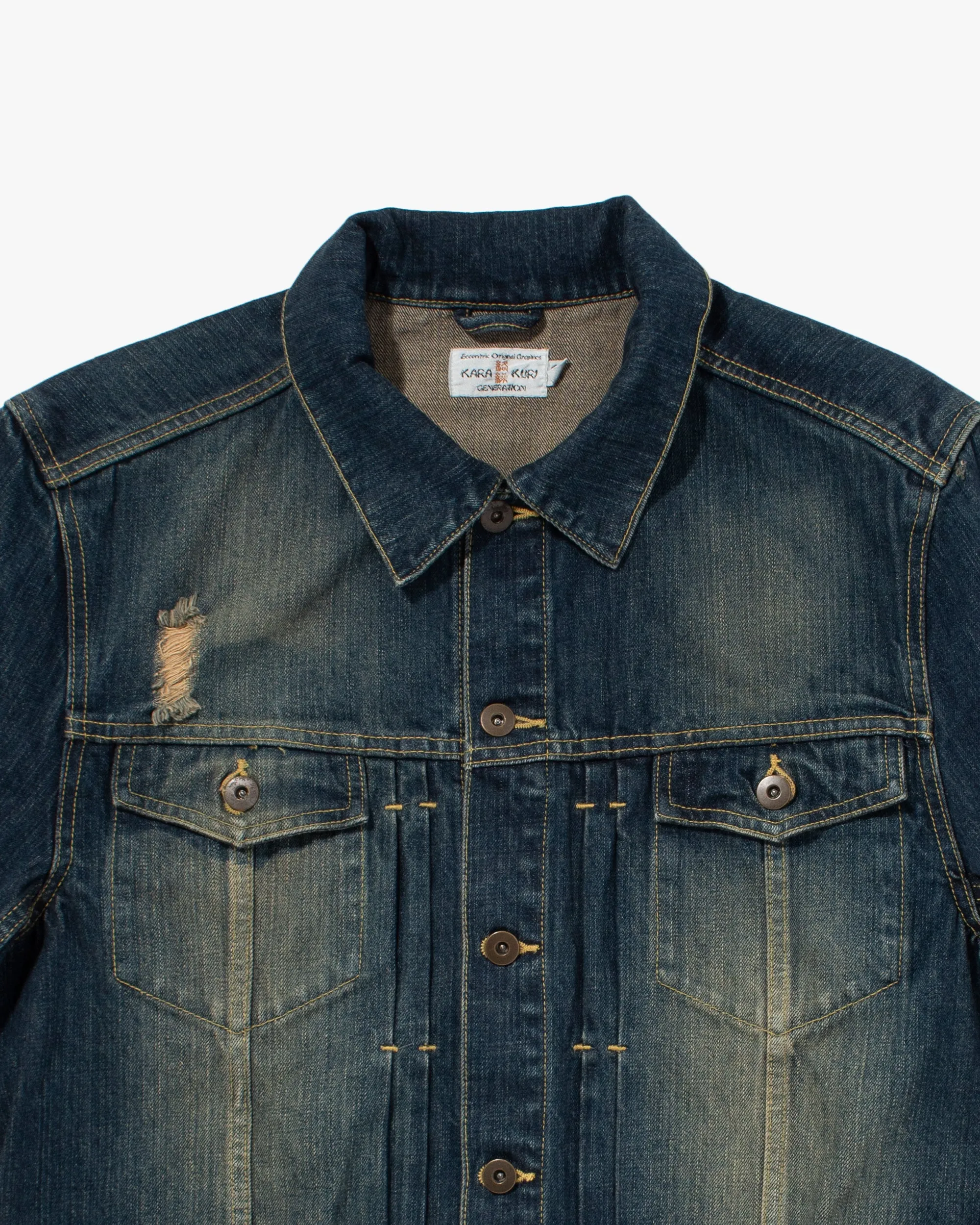 Japanese Repro Denim Jacket, L, Karakuri, Greenwash and Embroidery sold by Kiriko product image thumbnail 4