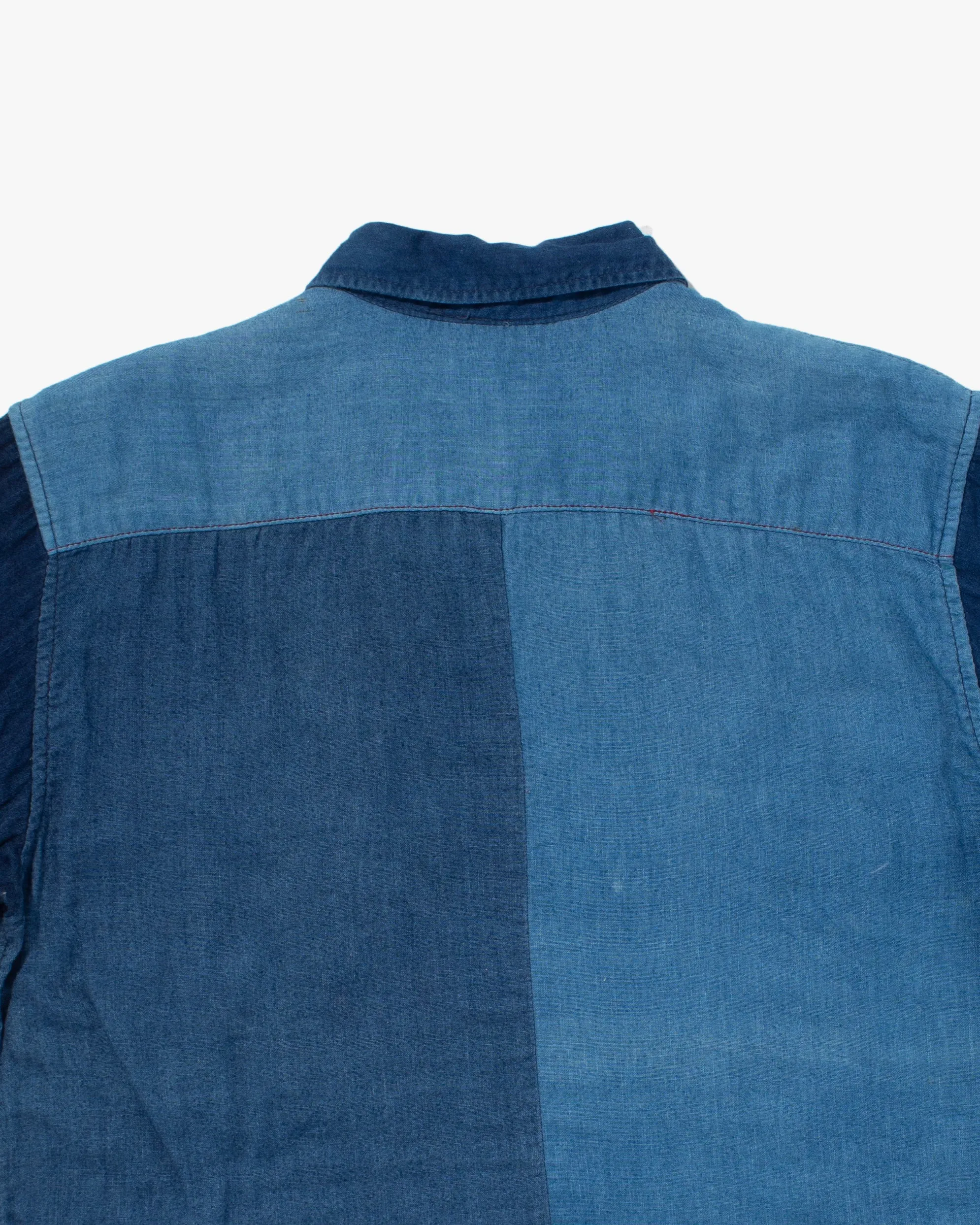 Japanese Repro Denim Button Up Shirt, Kapital, Denim Patchwork - M sold by Kiriko product image thumbnail 5