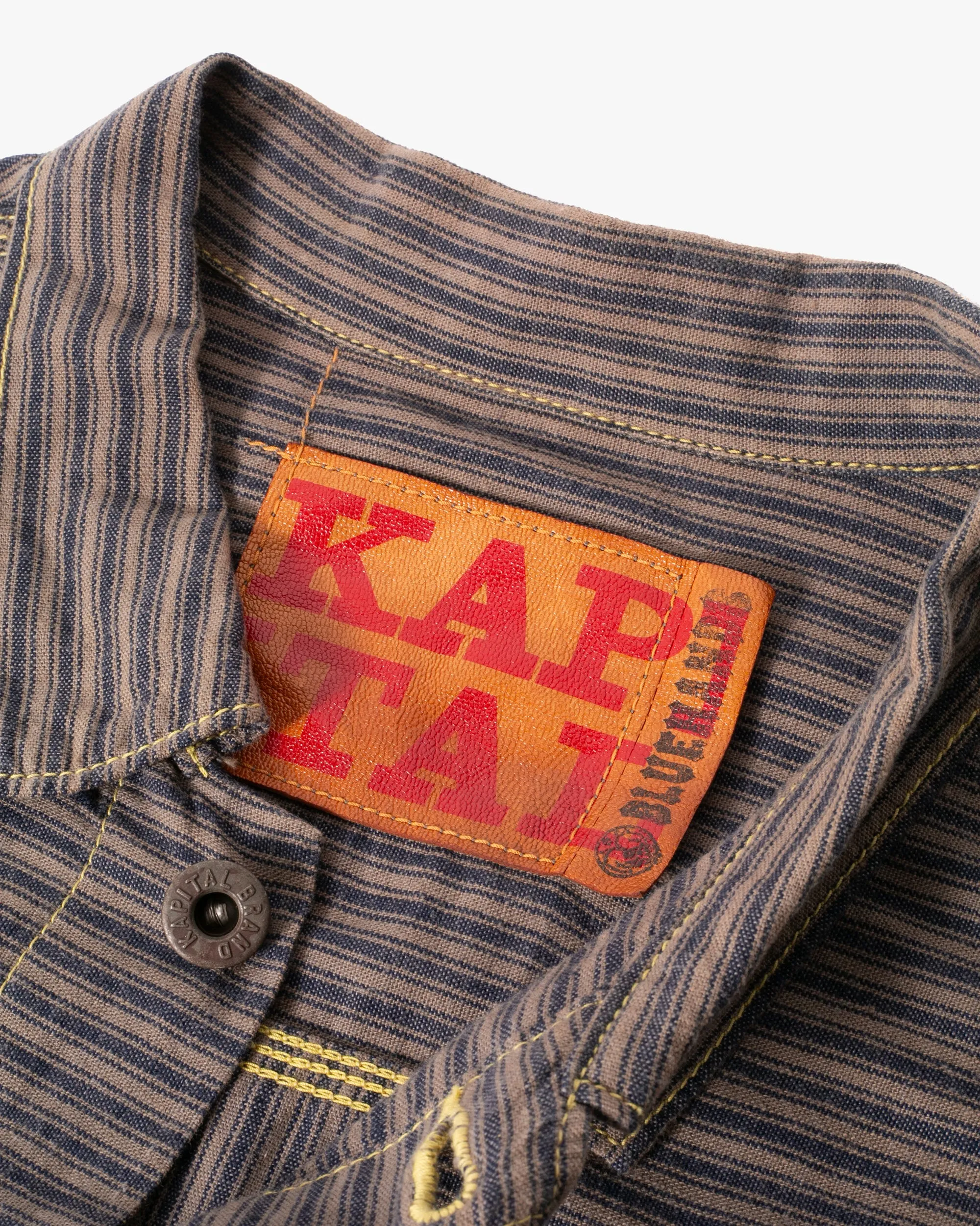 Japanese Repro Denim Button Up Shirt, Kapital, Jacket-Style with Stripes - S sold by Kiriko product image thumbnail 5